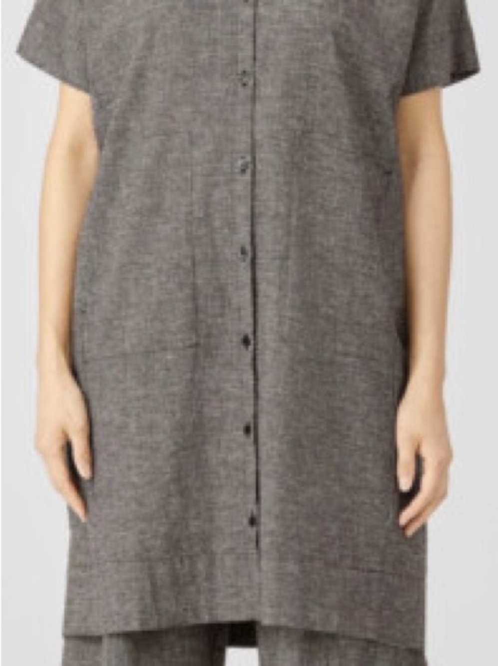 EILEEN FISHER Lightweight Black & White Button-Front Shirt dress small - Picture 9 of 16